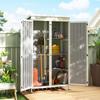Outdoor Storage Cabinet with Removable Shelves, Garden Tool Shed with Asphalt Roof, White and Black