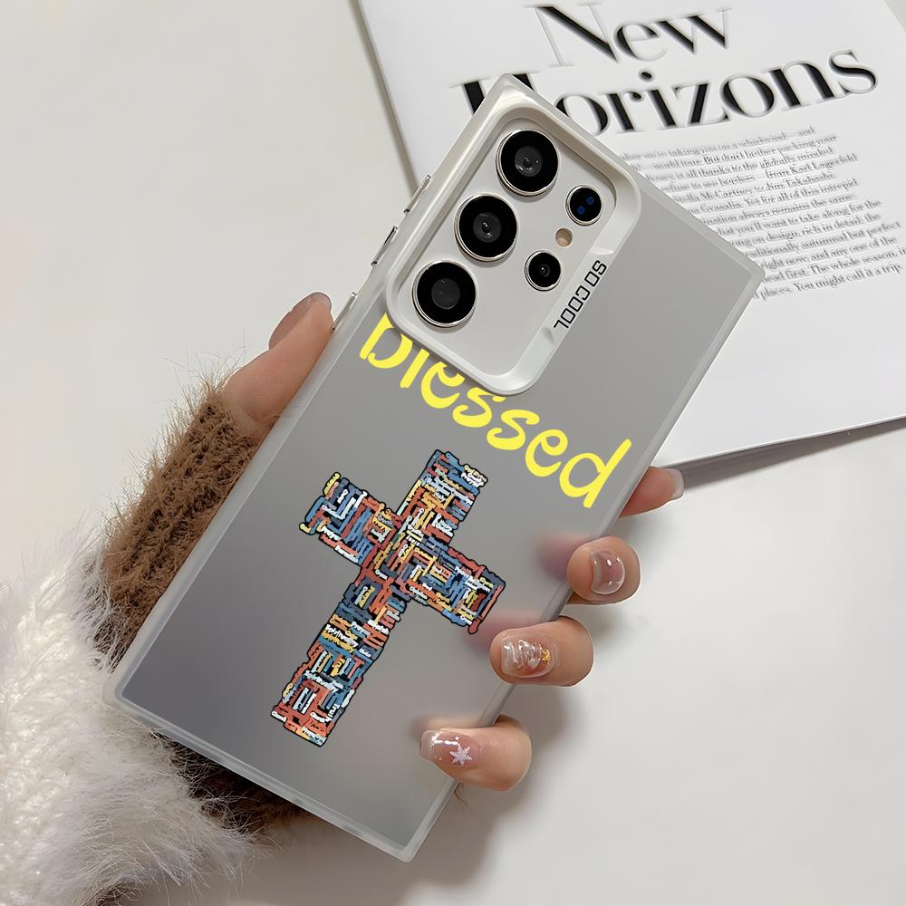 Модный Чехол-Брелок Бог Крест для Samsung Galaxy S25 Edge S24 S23 S22 S21 S20 Ultra Funda Силиконовый Серебристый Чехол
