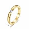 Simple Gold Color Stainless Steel Engagement Rings for Women Men Elegant Thin Wedding Band