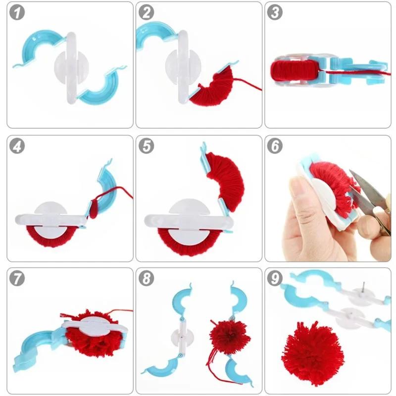 4 Sizes Wool Ball Maker Knitted Tools Yarn Pompon Wool Plush Ball Set Fluff Ball Weaver Wool Ball Pompoms Ball Weaver Tools