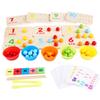 Wooden Multifunctional Arithmetic Clip Bead Learning Board Kid Puzzle Toy Set For Early Learning