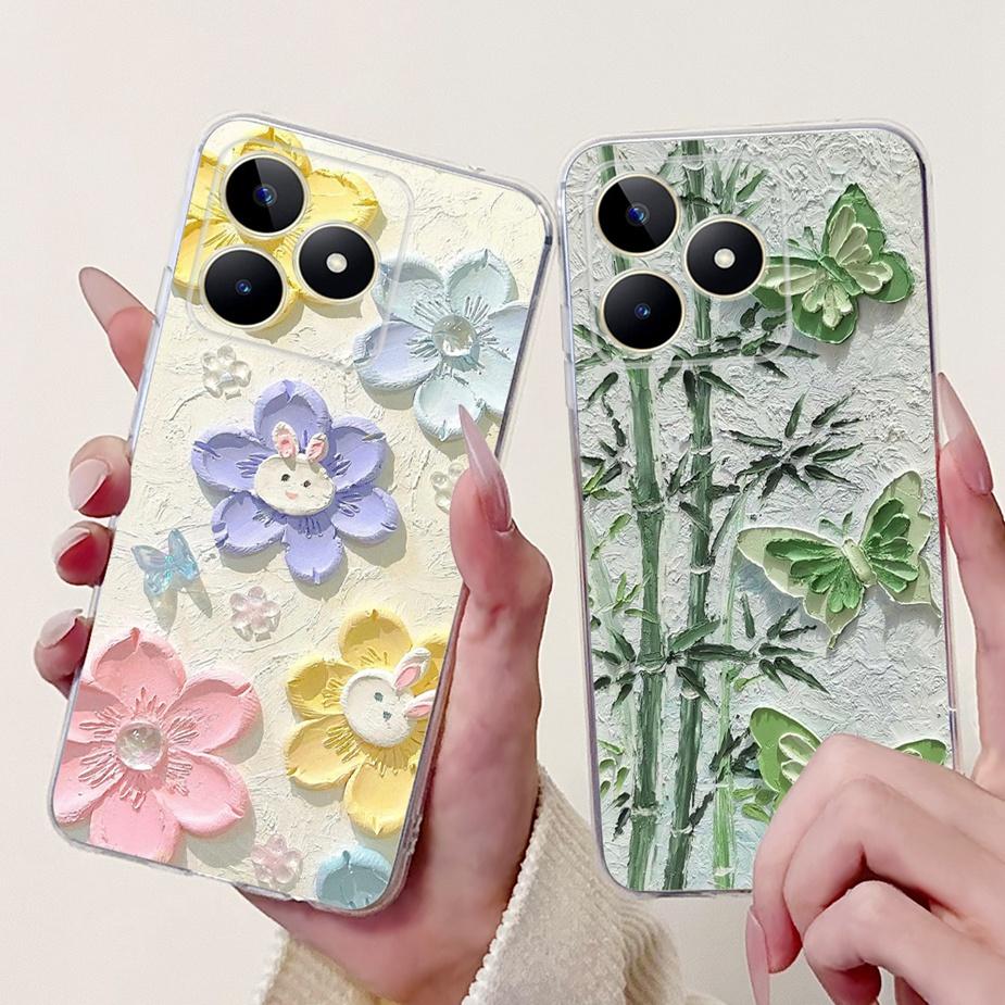 For Realme Note 50 Case RMX3834 Cute Cat Painted Cover Clear Silicone Soft TPU Phone Case For Realme Note 50 Note50 Fundas Coque