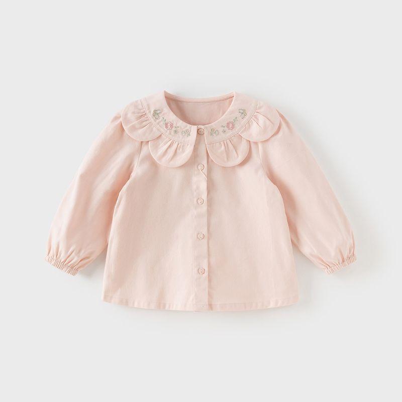 David Bella Girls' Pure Cotton Shirt 2026 Spring New Style Baby A-Class Shirt Children's Fashionable Clothing Top