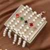 Fashionable Retro Women's Bracelet Temperament Micro Diamond Bracelet Exquisite Rice Grain Bracelet Four Leaf Clover Bracelet Jewelry Gift