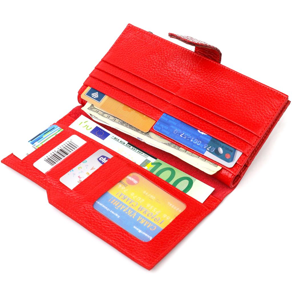 Лакированный Женский кошелек из натуральной кожи с тиснением под змею CANPELLINI Wallet 21639 Красный