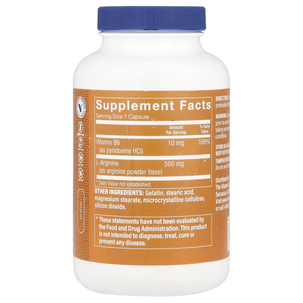 L-Arginine, 500Mg, 300 Capsules