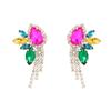 Роскошные и преувеличенные серьги для женщин с цветочными кисточками, аксессуары для невесты в банкетном стиле
