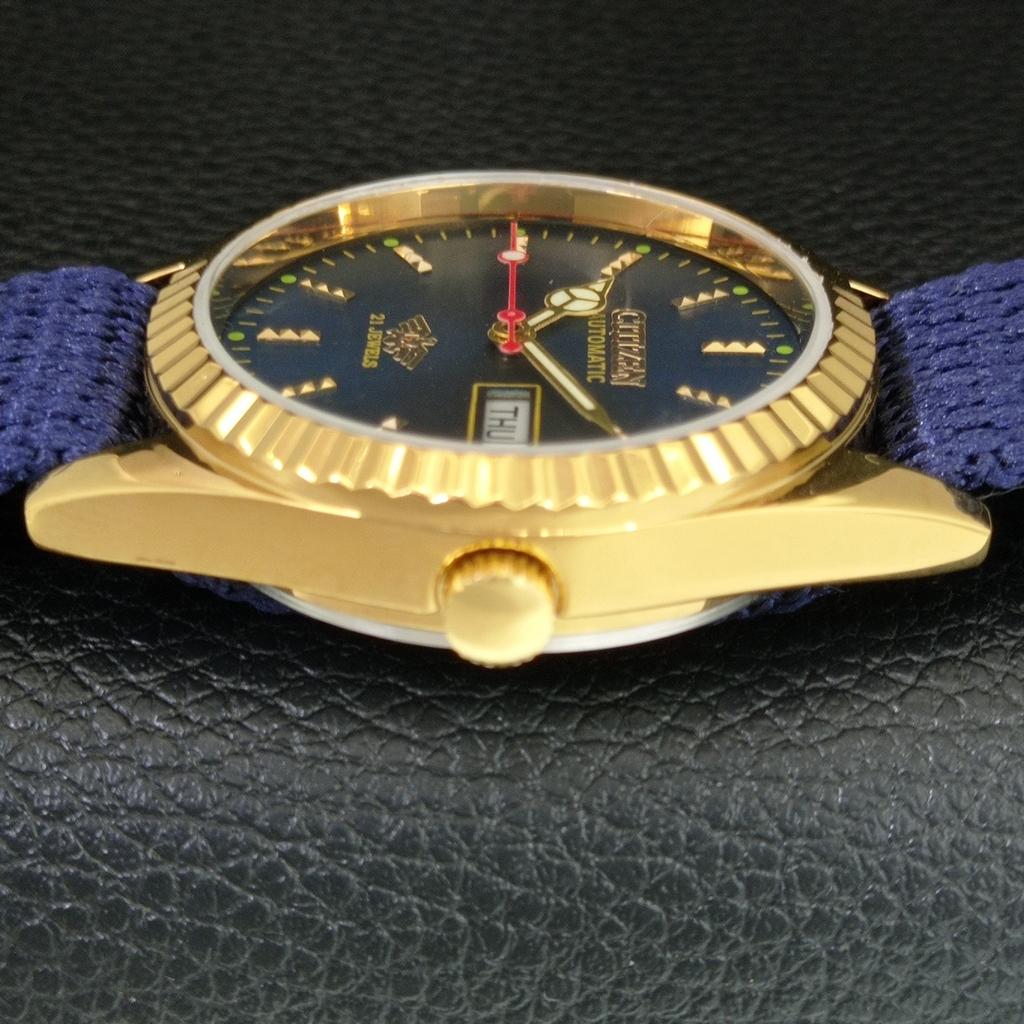 АВТОМАТИЧЕСКИЕ ВИНТАЖНЫЕ ВОССТАНОВЛЕННЫЕ ЯПОНСКИЕ МУЖСКИЕ ЧАСЫ CITIZEN 8200 С СИННИМ ЦИФЕРБЛАТОМ a445341-1