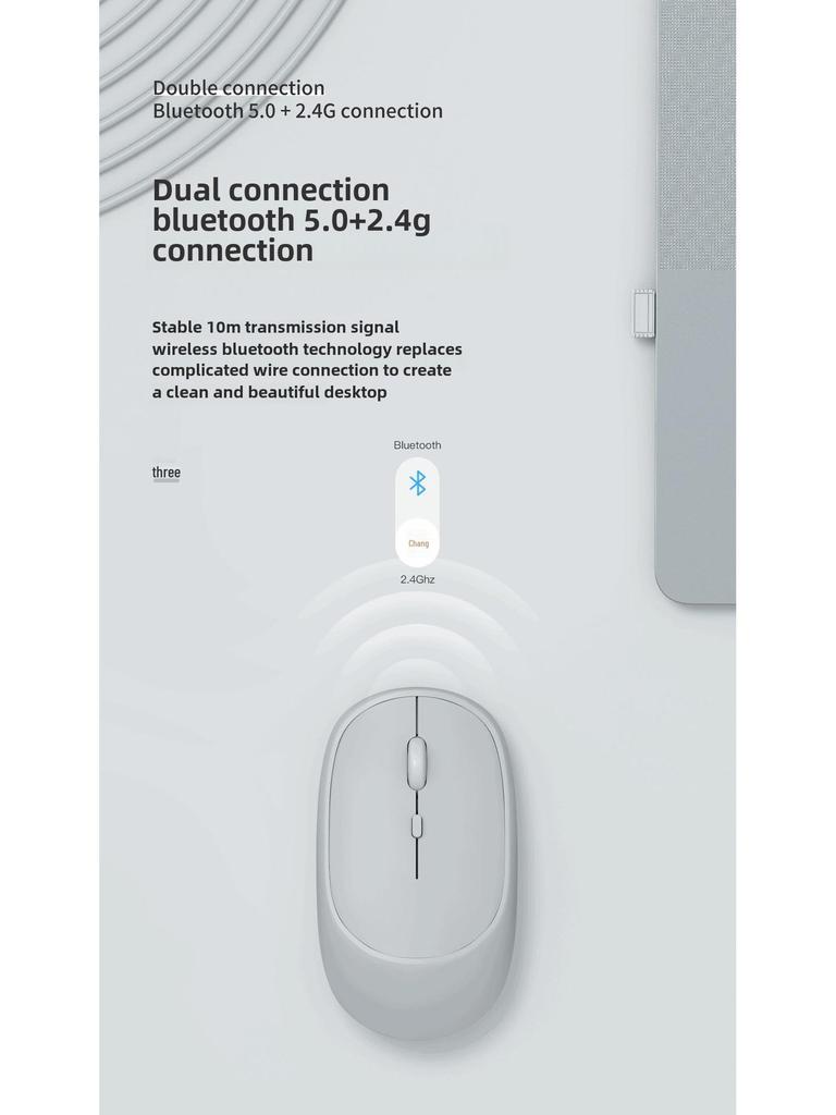 Двойной режим контрастной цветной беспроводной Bluetooth 2.4G-мыши для мобильных телефонов, планшетов, iPad и ноутбуков