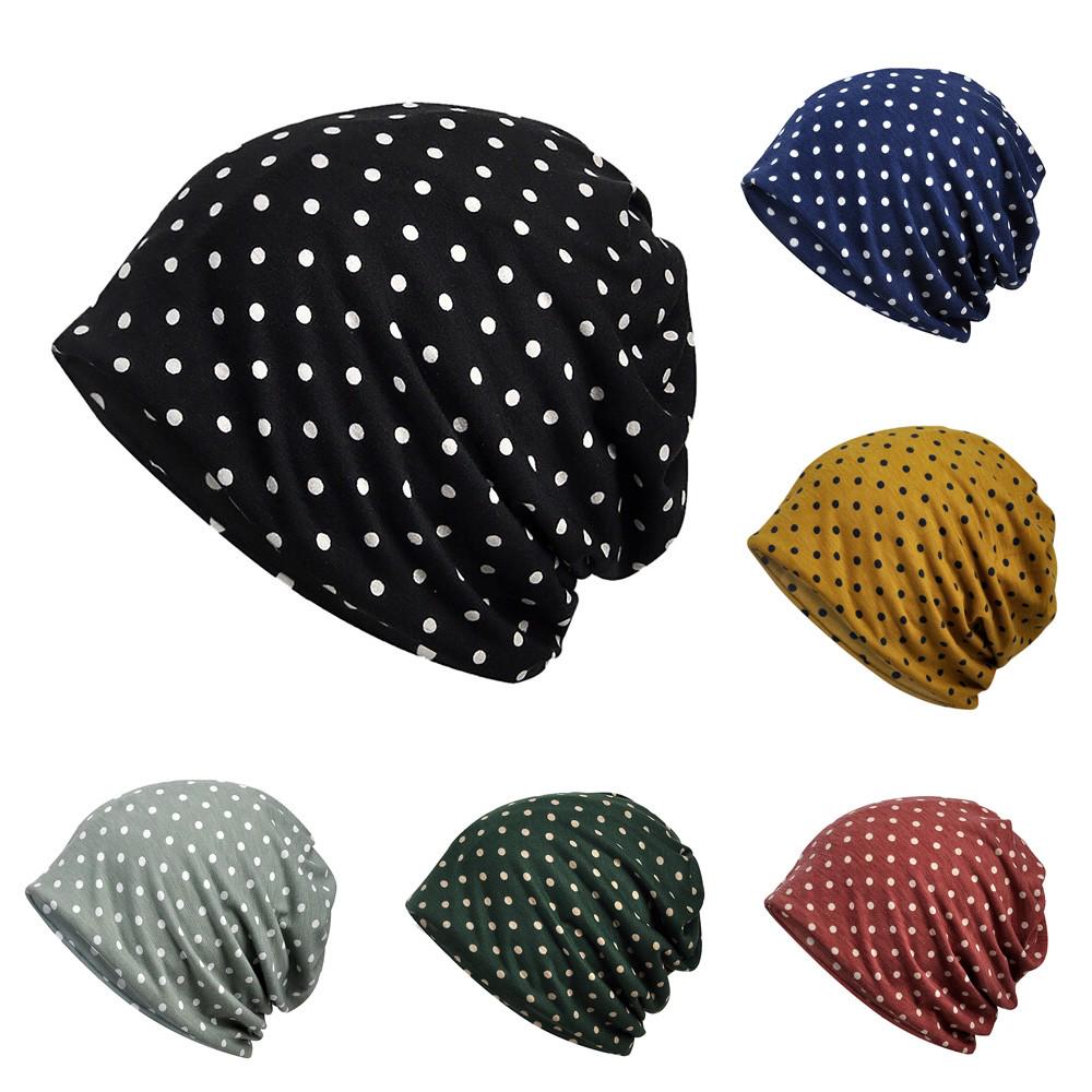 Женский индийский мусульманский эластичный тюрбан, шляпа с точечным принтом, платок на голову от выпадения волос