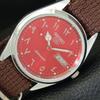 ВОССТАНОВЛЕННЫЕ ВИНТАЖНЫЕ МУЖСКИЕ ЧАСЫ SEIKO 5 AUTOMATIC 6309A ЯПОНИЯ С КРАСНЫМ ЦИФЕРБЛАТОМ a441223-4 Sk-a441223