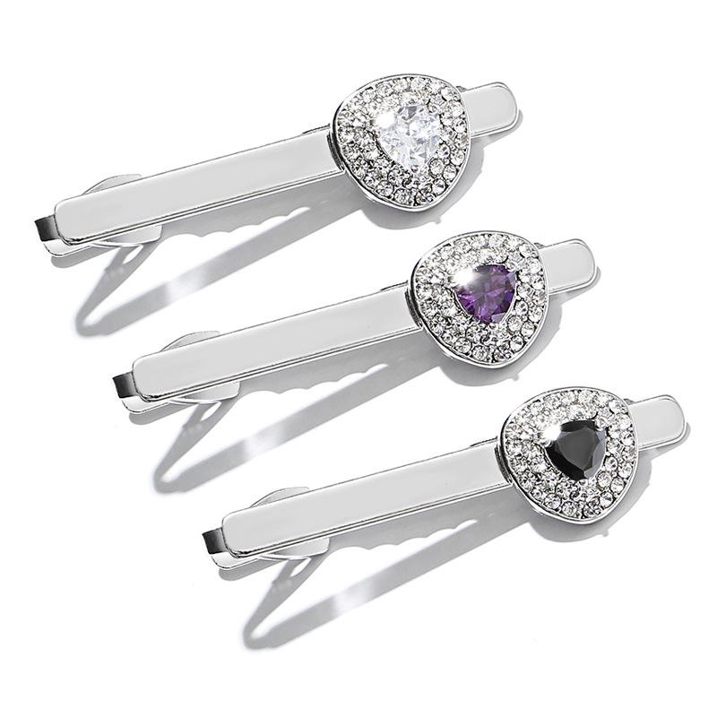Men's Creative Crystal Zircon Diamond Triangle Tie Clip