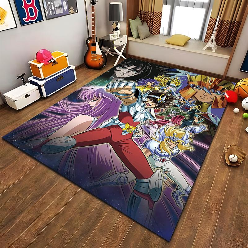 "Anime Style Carpet with Heroic Characters and Vibrant Colors Design" Suitable for use as an anti-slip for living room bedroom sofas