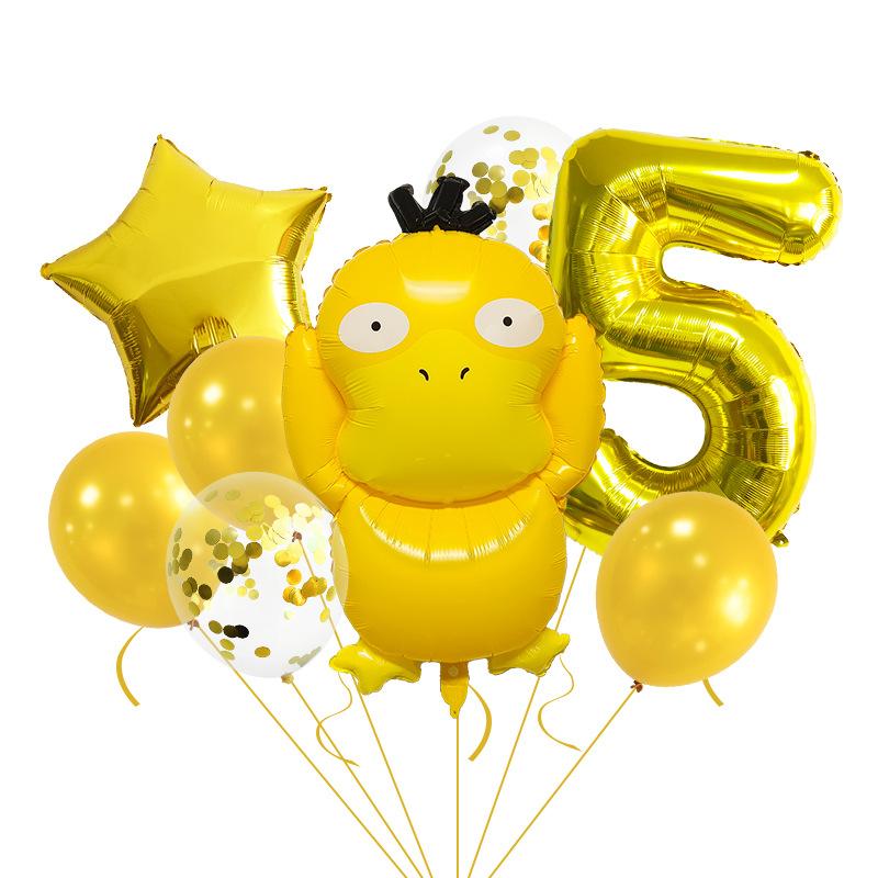 Pokémon Duck Digital Balloon Set Baby Party Decoration 32 Inch Digital Cute Scene Arrangement
