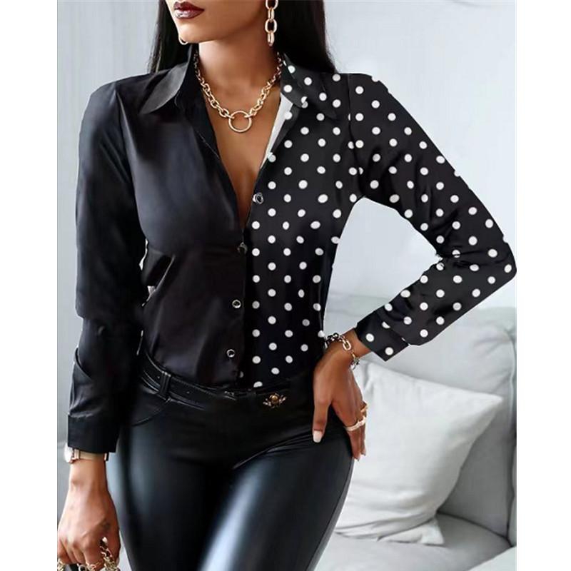 Весна и осень новый женский универсальный длинный рукав повседневный деловой дорожный элегантный комфорт сексуальный низ рубашка топ