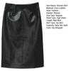 Women Skirt High Waist Back Slit Design Faux Leather Midi Skirt Solid Color