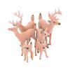 6pcs White Tail Deer Figurines Toys Lifelike Stands Up Deer Topper Decoration Deer Sculpture for