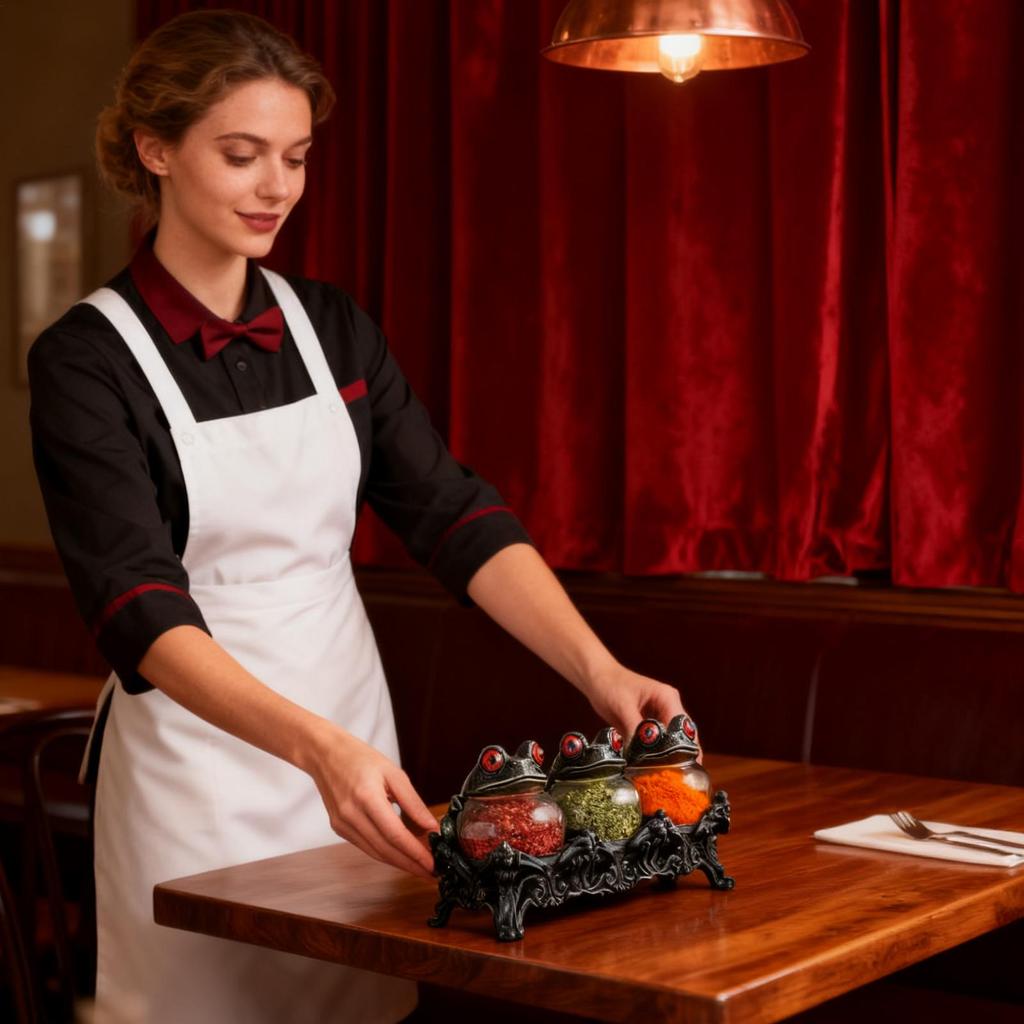 Witchy Frog Apothecary Spic Jars Clear Glass Seasoning Jars Frog Spic Jar Set Spic e Containers for Salt Pepper Kitchen Cabinet