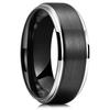 Кольца из черной матовой нержавеющей стали 8 мм для мужчин серебристого цвета со ступенчатым краем мужские кольца обещания свадебные украшения подарки