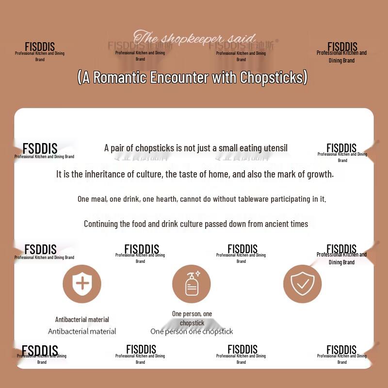 FISDDIS A5 Melamine Food-Grade Chopsticks, 10 Pairs