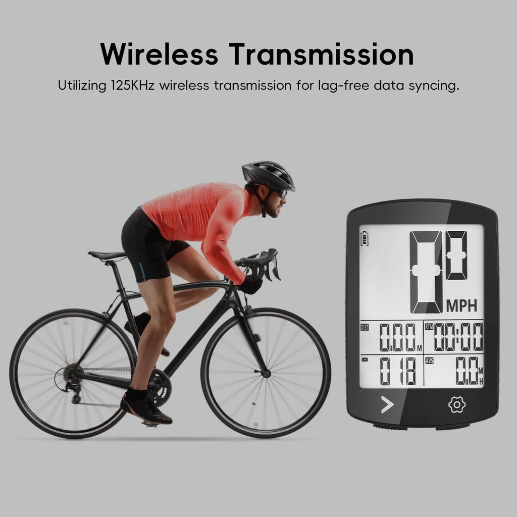 Bike Odometer and Speedometer Wireless Bike Computer High Clear LCD IPX6 Waterproof 30-Hour Battery