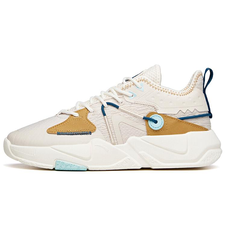 Anta Life Collection Reject Mediocrity Slip Resistant Cushioning Low top Skateboard Shoes Men's White Brown 112138084-4