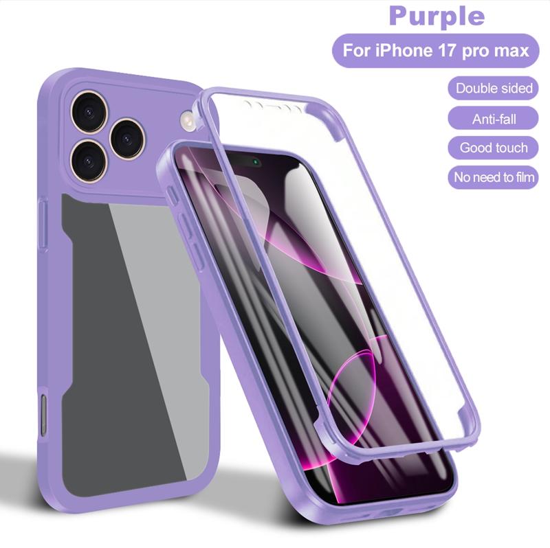 Прозрачный чехол с полной защитой корпуса 360 для iPhone 17 Pro Max iphone17 Air 5G, противоударный бампер для переднего экрана