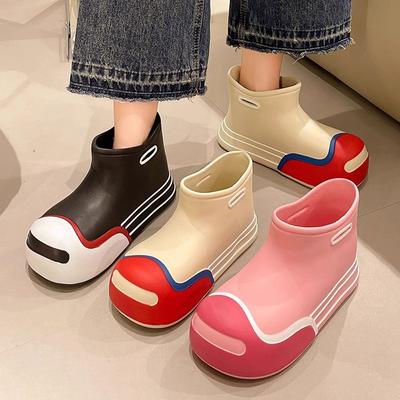 Милые женские резиновые сапоги Модные резиновые сапоги средней высоты Уличные водонепроницаемые садовые рабочие ботинки для женщин Легкие резиновые сапоги из ЭВА