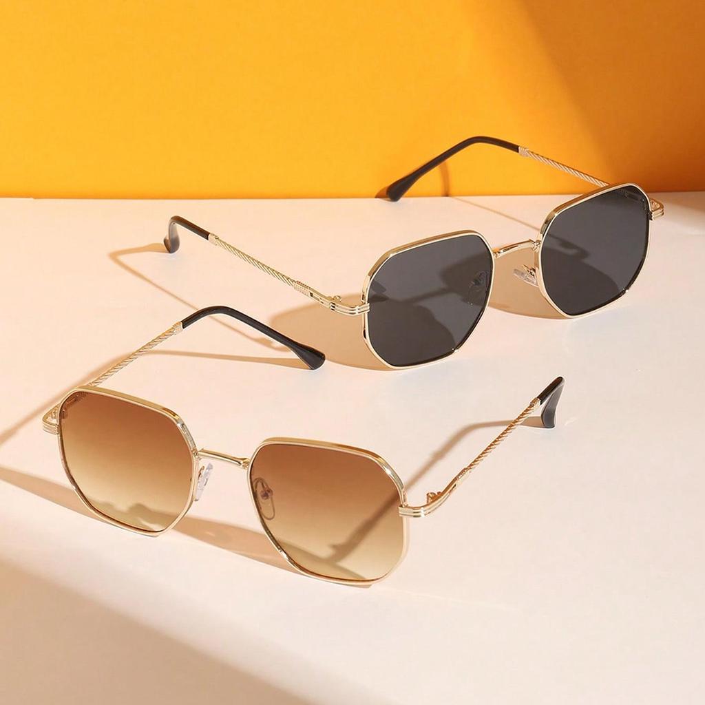 1/2 шт. Модные солнцезащитные очки унисекс в классической геометрической оправе для повседневной школьной жизни, офисной одежды, аксессуаров.