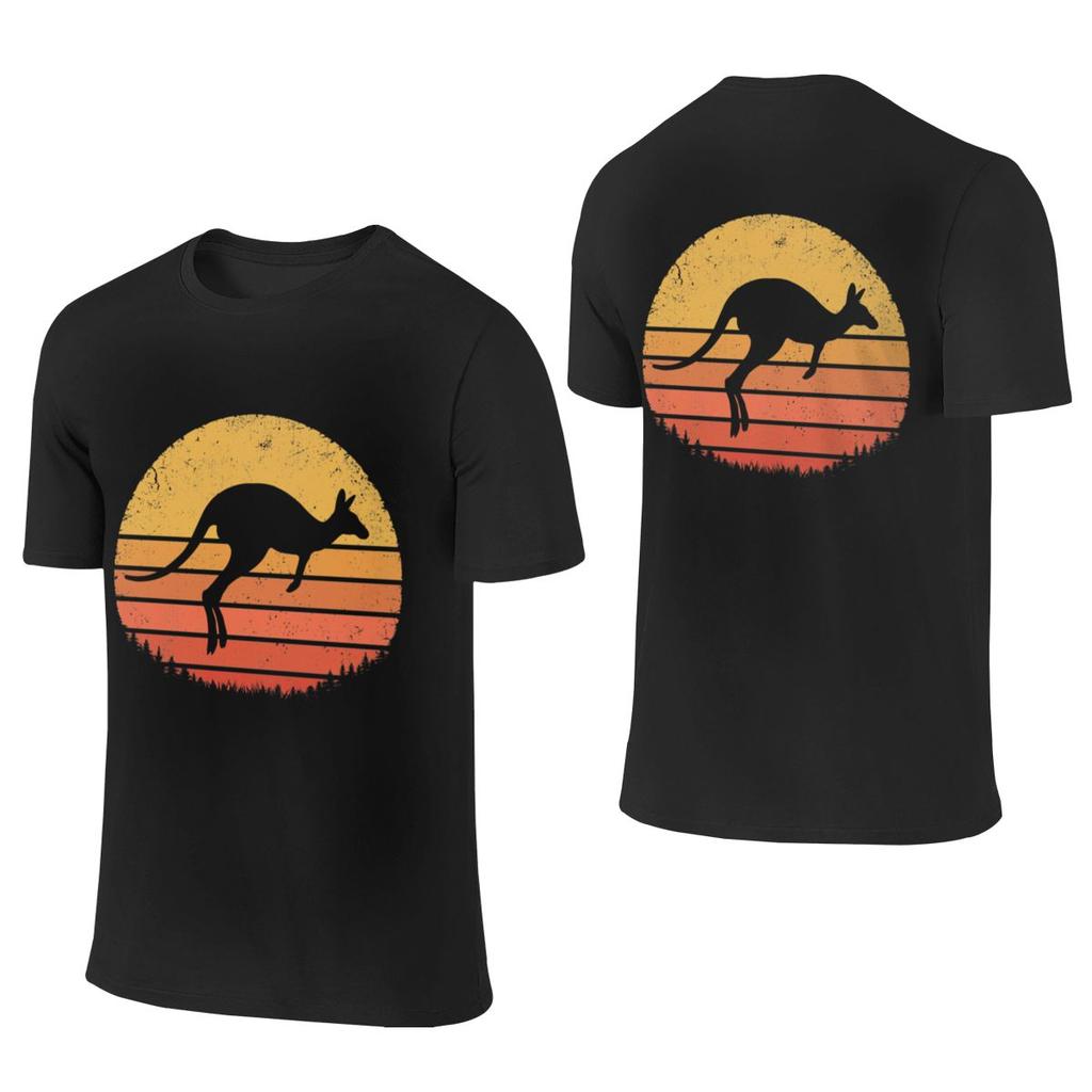 Kangaroo Retro Hong Kong Style Reversible Tshirt Retro Street Fun Prints Cotton Tee