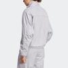 Adidas Originals Premium Essentials Nylon Solid Color Logo Embroidered Single Row Zipper Jacket Women Jacket Silver IC5307