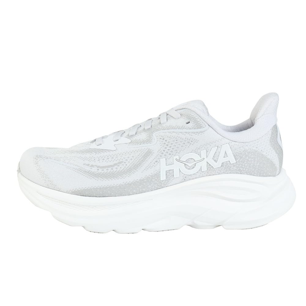 HOKA Clifton 10 Wide Running Shoes Size (Ice Gray, 26.0, Women's, 1162050-CRDS)
