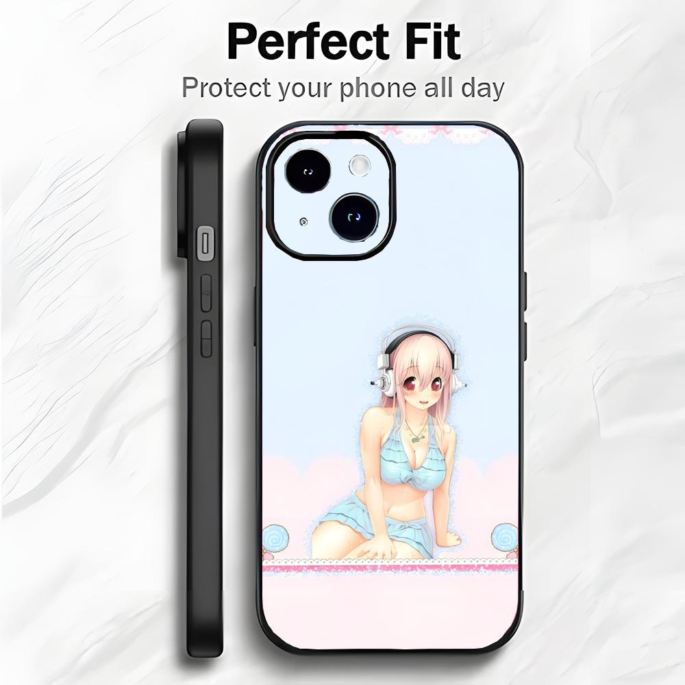 Милый японский аниме S-Super Sonico Чехол для телефона Чехол для телефона Мягкая упаковка Легкий Для iPhone17 16 15 14 13ProMax