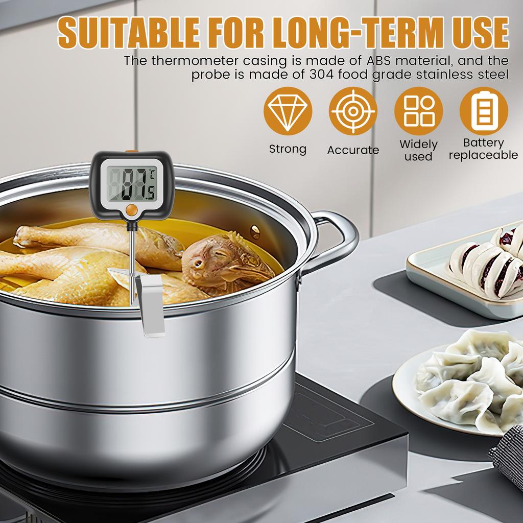 1/2 шт. Кондитерский термометр Термометр для фритюрного масла с зажимом для кастрюли Кухонные термометры для приготовления пищи, для жарки, для приготовления конфет