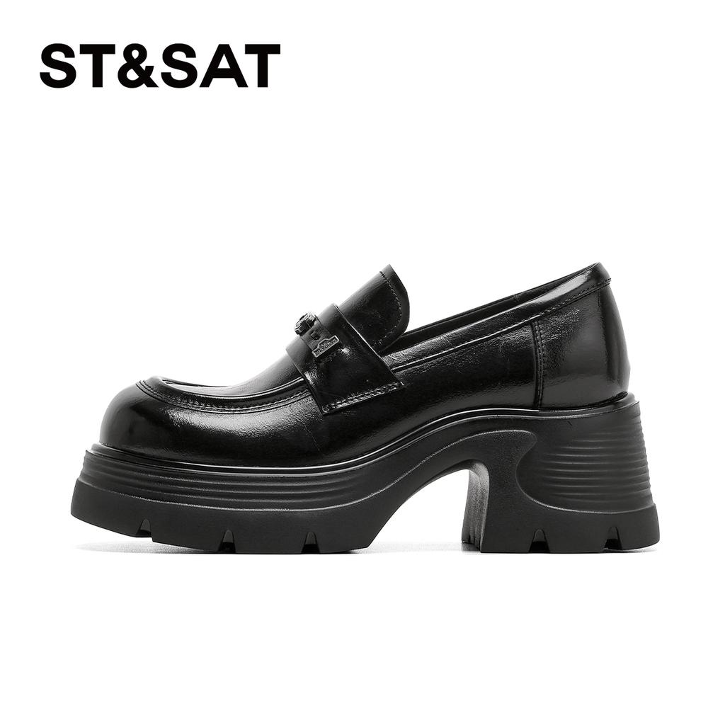 Saturday Fashion Thick Bottom Versatile Retro Le Fu Shoes for Women 2026 Spring New Collection, High Color Solid Small Leather Shoes