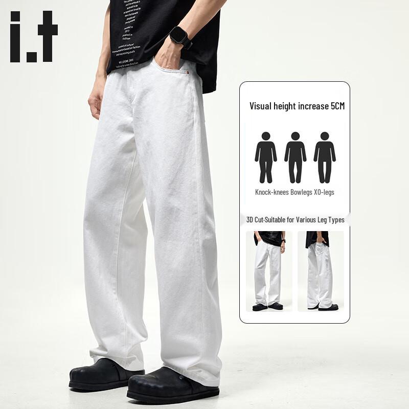 CHOCOOLATEit Мужские свободные прямые джинсы из хлопка денима с широкими штанинами