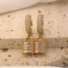 1 Pair Luxury Small Lock Dangle Earrings for Women Zirconia Earring Jewelry Wedding Party Accessories