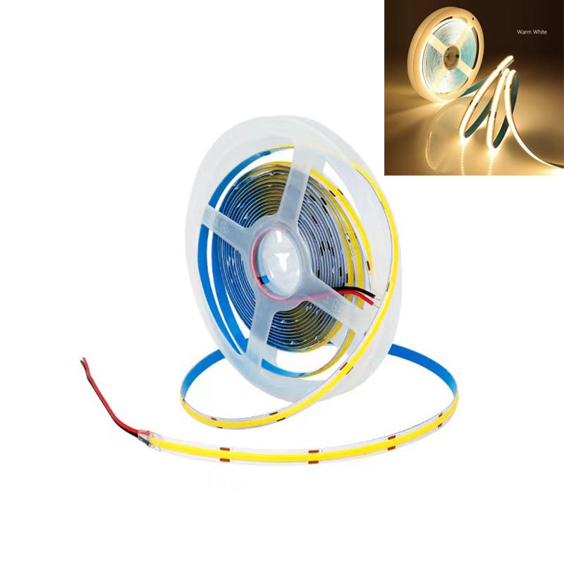Светодиодная лента COB 12 В 24 В, 320 светодиодов/м, гибкая лента высокой плотности, 8 мм, FOB, лента, 5 м, 10 м, RA90, теплая природа, холодная белая линейная лента