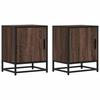 VidaXL Tables de chevet 2 pcs chêne marron bois d'ingénierie et métal, meuble de chevet, table d'appoint, armoire de lit, 848718