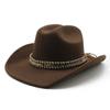 Men'S And Women'S Hats Autumn And Winter Woolen Bib Top Hat Retro Cowboy Hat Western Travel Hat