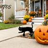 Decorative Lawn Stakes Halloween Garden Stake, Black Cat Yard Sign with Glow-in-the-dark Fluorescent Accents Eyes, Waterproof Spooky Ghost Silhouette