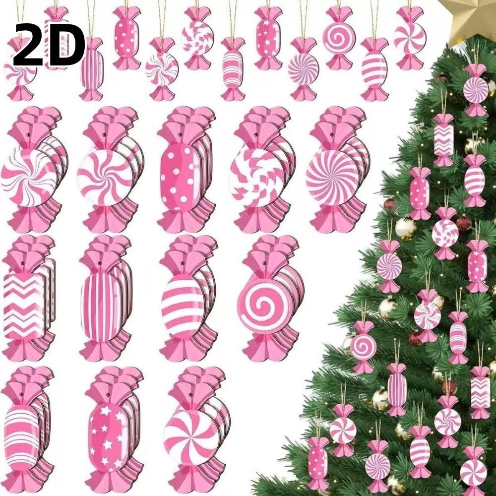 2D Flat Christmas Tree Decor Wooden Home Decor Cute Style Christmas Hanging Christmas Gift Giving