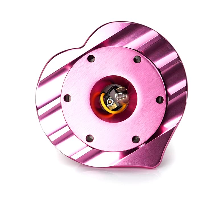 NRG Innovations Steering Wheel Quick Release Kit Pink Heart Shape Ring 6x70mm 6x74mm Bolt Pattern NRG-SRK-143PK Adapter, Body/Pink Flare, &
