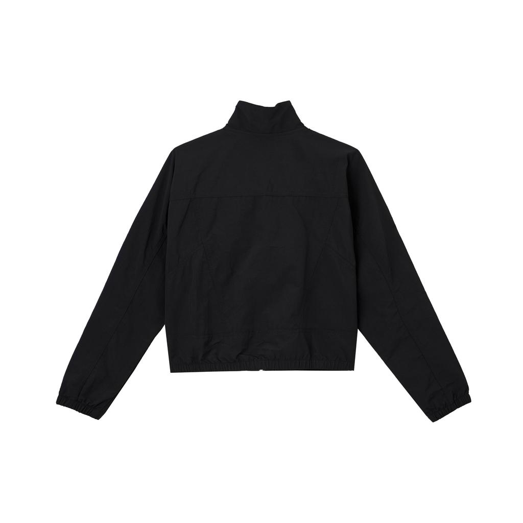 Nike Solid Color Zip Collar Short Sleeve Jacket Women Jackets Black HJ1000-010