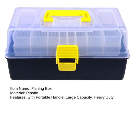3-слойная коробка для рыболовных приманок с переносной ручкой, большая вместимость, прозрачная, прочная