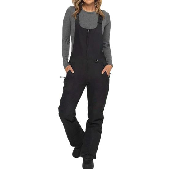 Waterproof Ski Pants Women Ski Bib Insulated Overalls Thickened Adjustable Shoulder Strap