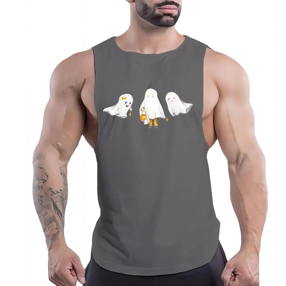 Топ для спортзала, модный спортивный стиль, повседневный жилет без рукавов, рубашка с принтом куклы на Хэллоуин, мужской спортивный жилет для баскетбола на открытом воздухе, быстросохнущий
