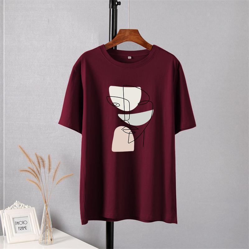 Shellsuning элегантная футболка с принтом персонажей, женские летние шикарные повседневные футболки, хлопковый джемпер, пуловер большого размера, женские топы