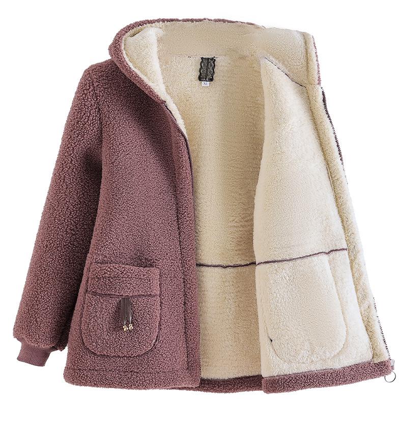 Зимнее пальто на флисовой подкладке больших размеров для женщин среднего и пожилого возраста