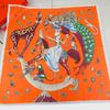 Manual Hand Rolled Twill Silk Scarf Women Animals Print Square Scarves Wraps Echarpes Curled Foulards Femme Bandana Hijab 90CM